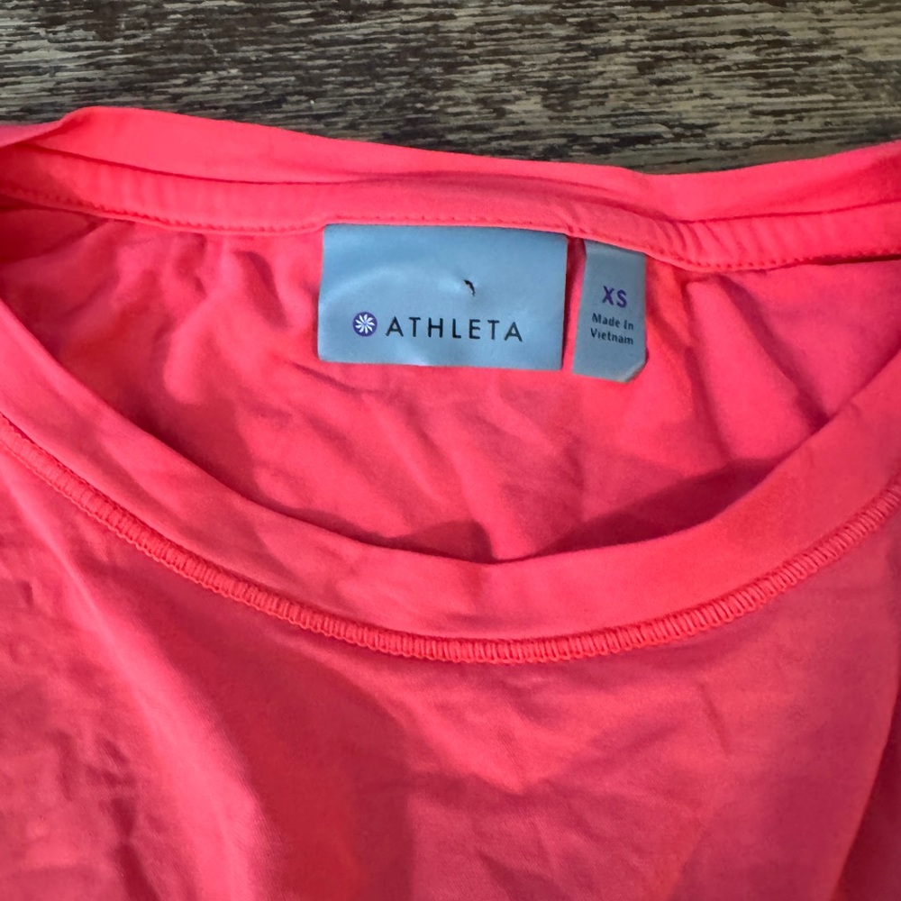 Athleta Bright Coral Long Sleeve Tee - Picture 5 of 7